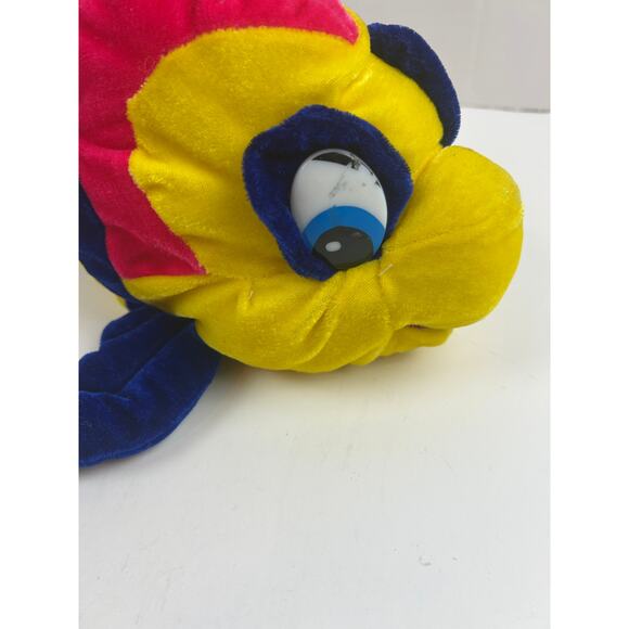 Toy Factory Multicolor Fish Plush Blue Yellow Red 14" Stuffed Animal - Picture 8 of 11